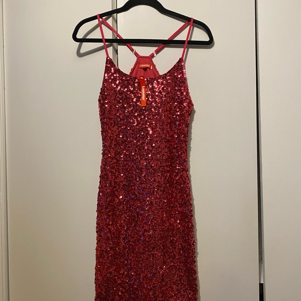 Elegant Red Sequin Dress